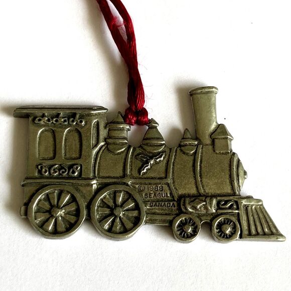 Vintage Seagull Pewter Train Christmas Tree Ornament Locomotive Canada 1988 - Picture 4 of 9